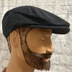 GENUINE QUALITY WONDERFUL FASHION MEN’S CAP WOOL BLEND HEATHER GREY/BLACK O/S